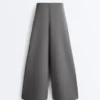 High Rise Wide-Leg Piqué Cotton Trousers High Rise Wide-Leg Piqué Cotton Trousers