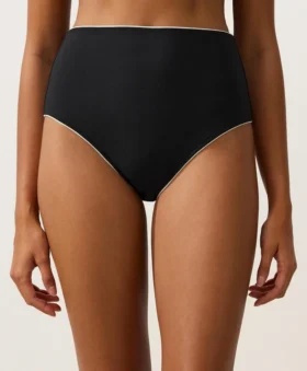 High-Waisted Piping Bikini Briefs