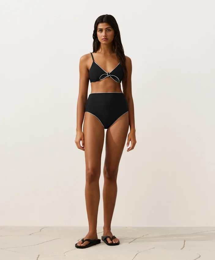 High-Waisted Piping Bikini Briefs High-Waisted Piping Bikini Briefs