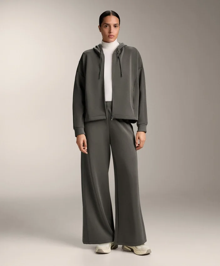 Hooded Jacket with Rib Details with Brushed Modal Hooded Jacket with Rib Details with Brushed Modal