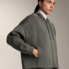 Hooded Jacket with Rib Details with Brushed Modal Hooded Jacket with Rib Details with Brushed Modal