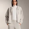 Hooded Jacket with Rib Details with Brushed Modal Hooded Jacket with Rib Details with Brushed Modal