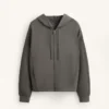 Hooded Jacket with Rib Details with Brushed Modal Hooded Jacket with Rib Details with Brushed Modal