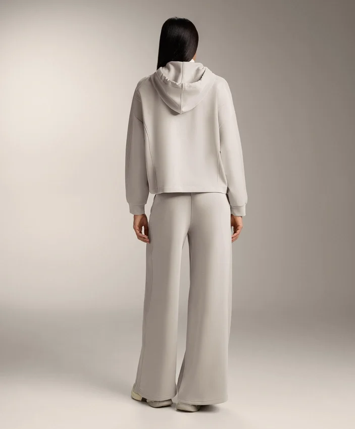 Hooded Jacket with Rib Details with Brushed Modal Hooded Jacket with Rib Details with Brushed Modal