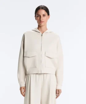 hooded piqu cotton jacket 1 280x339 - Hooded Piqu&eacute; Cotton Jacket