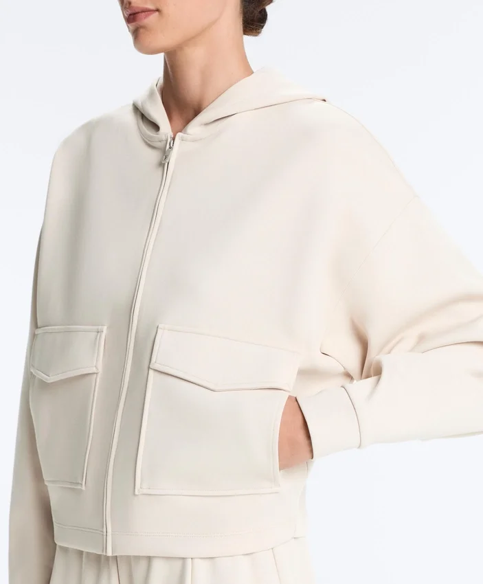 Hooded Piqué Cotton Jacket Hooded Piqué Cotton Jacket