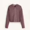 Hooded Rib-Knit Jacket