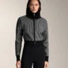 Houndstooth Print Knit Jacket Houndstooth Print Knit Jacket