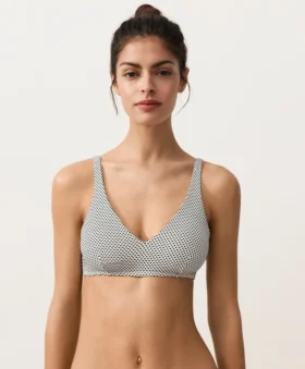Jacquard Polka Dot Halter Bikini Top Jacquard Polka Dot Halter Bikini Top