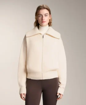 Knit Jacket with High Collar