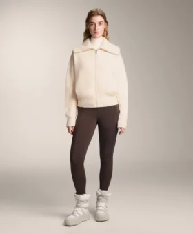 Knit Jacket with High Collar