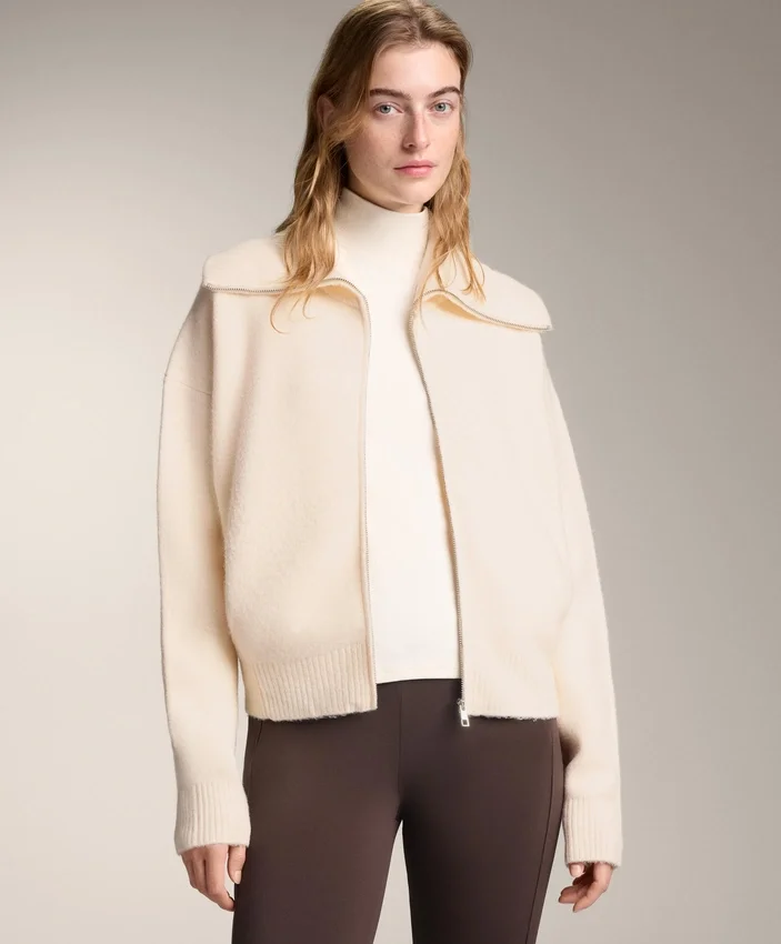 Knit Jacket with High Collar Knit Jacket with High Collar