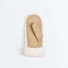 Leather Mitten with Faux Shearling Leather Mitten with Faux Shearling