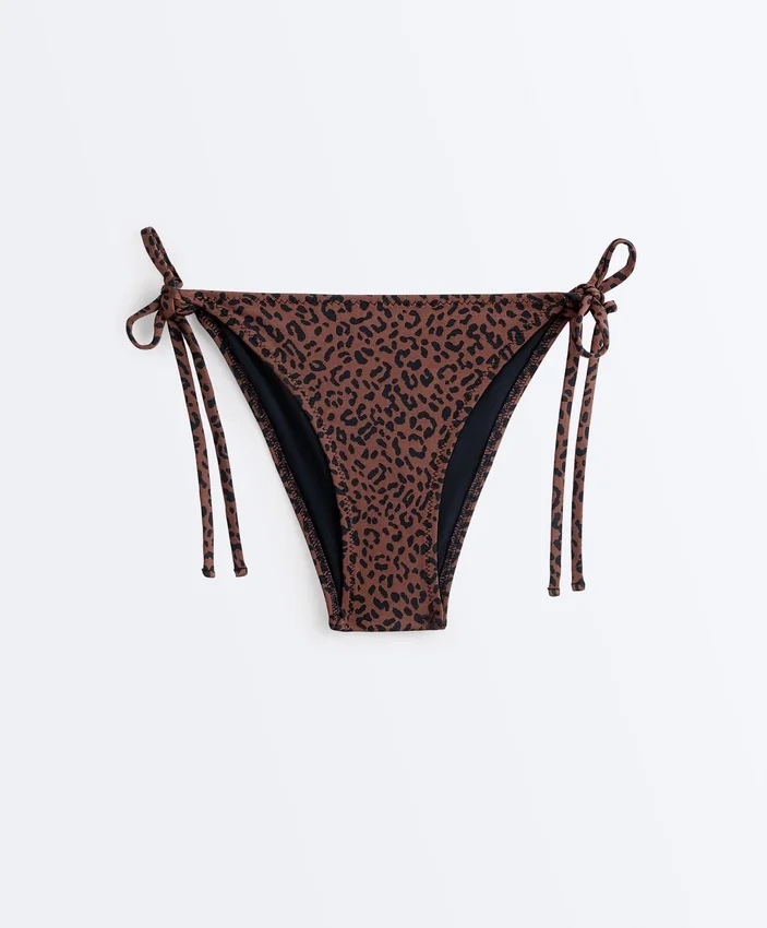 Leopard Print Medium-Coverage Tie Bikini Briefs Leopard Print Medium-Coverage Tie Bikini Briefs