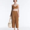 Light Touch High-Rise Long Barrel Trousers