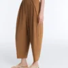 Light Touch High-Rise Long Barrel Trousers