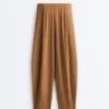 Light Touch High-Rise Long Barrel Trousers