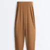 Light Touch High-Rise Long Barrel Trousers