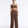 Light Touch Wide-Leg Trousers with Darts