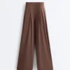 Light Touch Wide-Leg Trousers with Darts