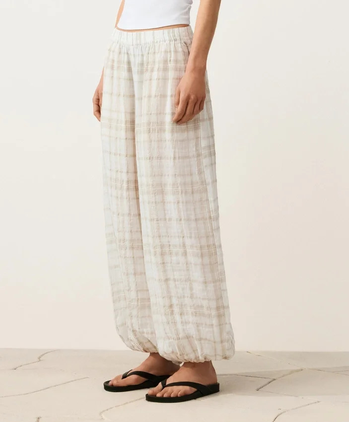 Linen and Lyocell Blend Bloomer Trousers Linen and Lyocell Blend Bloomer Trousers