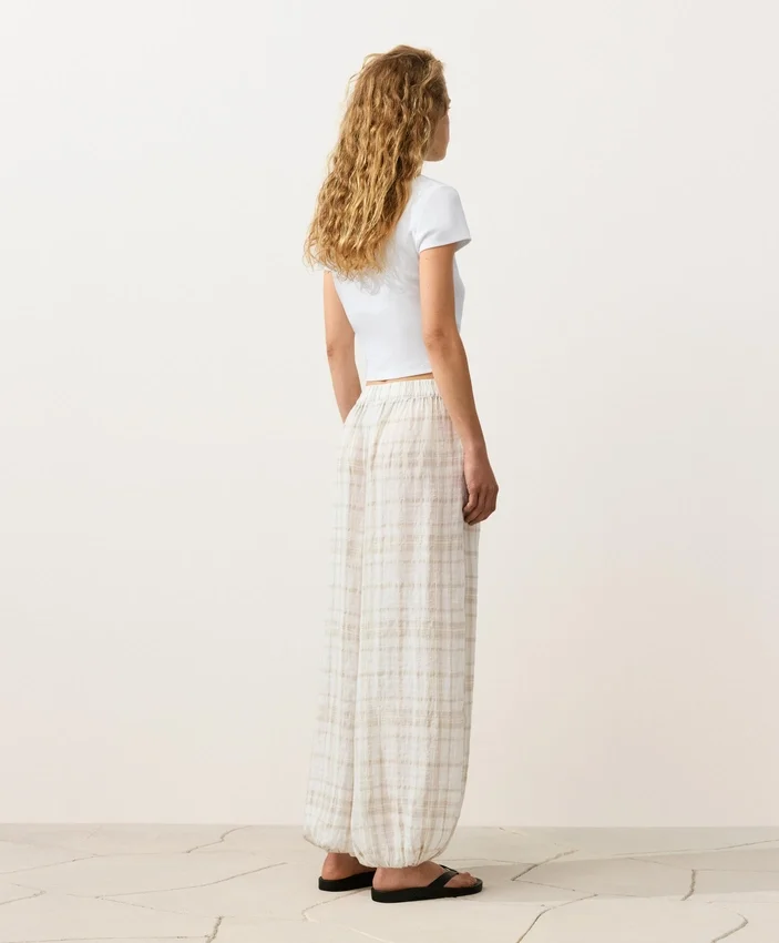 Linen and Lyocell Blend Bloomer Trousers Linen and Lyocell Blend Bloomer Trousers