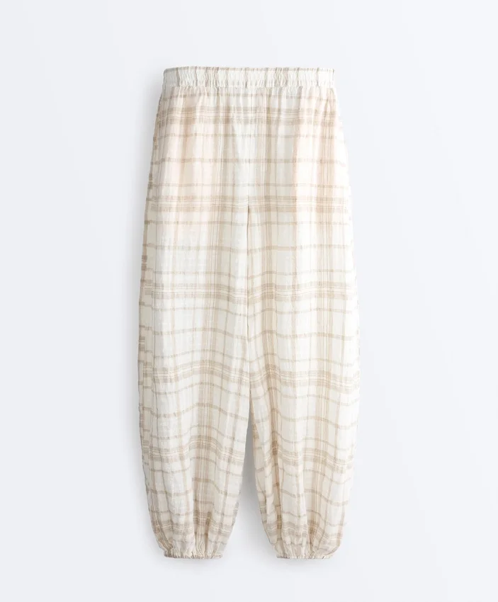 Linen and Lyocell Blend Bloomer Trousers Linen and Lyocell Blend Bloomer Trousers