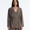 Long Asymmetric Stripe Jacket with Modal Long Asymmetric Stripe Jacket with Modal