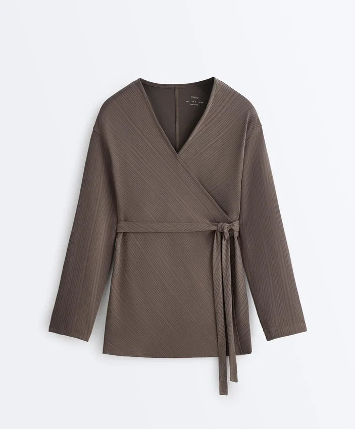 Long Asymmetric Stripe Jacket with Modal Long Asymmetric Stripe Jacket with Modal