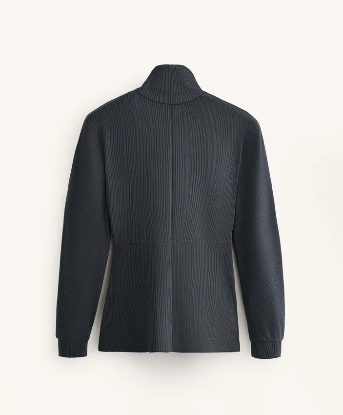 Long Asymmetrical Stripe Jacket with Modal Long Asymmetrical Stripe Jacket with Modal