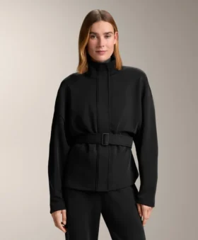 Long Belted Jacket with Brushed Modal