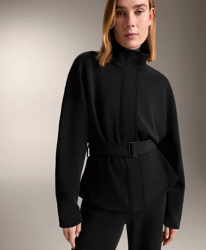 Long Belted Jacket with Brushed Modal Long Belted Jacket with Brushed Modal