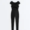 Long Compressive Short Sleeve Jumpsuit Long Compressive Short Sleeve Jumpsuit