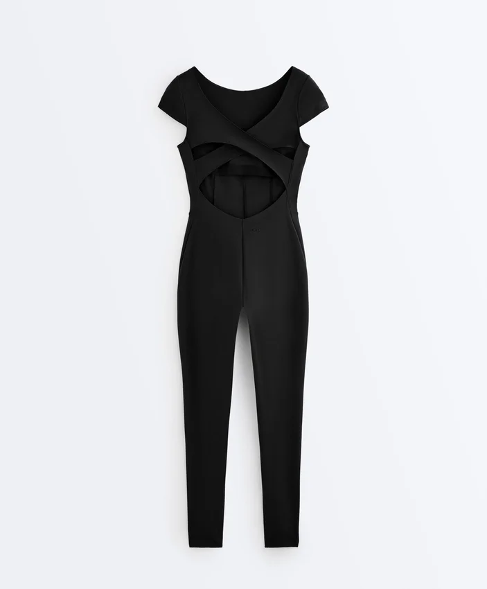 Long Compressive Short Sleeve Jumpsuit Long Compressive Short Sleeve Jumpsuit