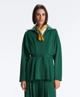 long cotton piqu belted jacket 2 1 280x339 - Long Cotton Piqu&eacute; Belted Jacket