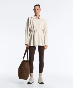 Long Cotton Piqué Belted Jacket Long Cotton Piqué Belted Jacket