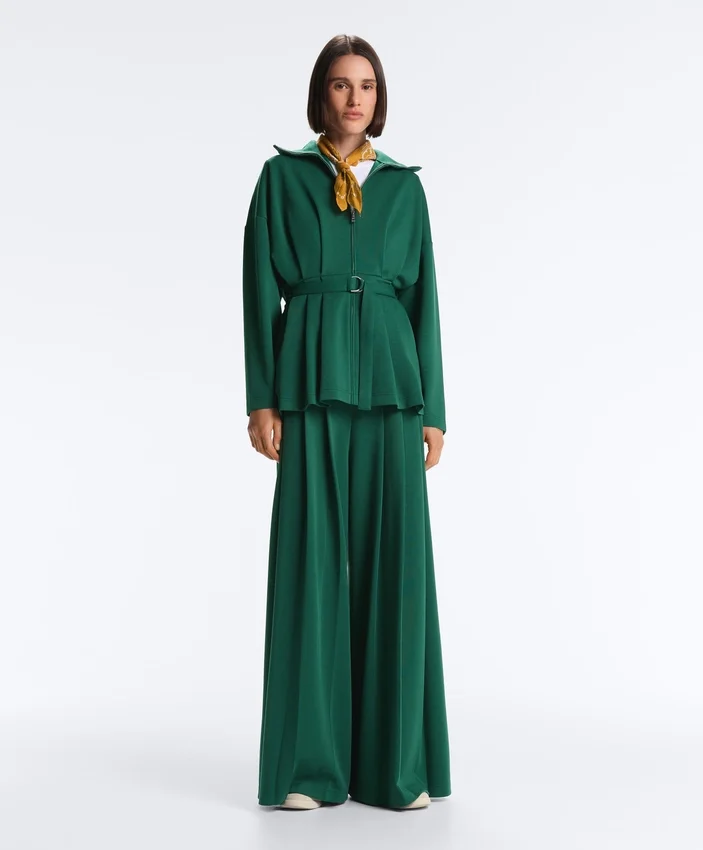 Long Cotton Piqué Belted Jacket Long Cotton Piqué Belted Jacket