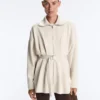 Long Cotton Piqué Belted Jacket Long Cotton Piqué Belted Jacket