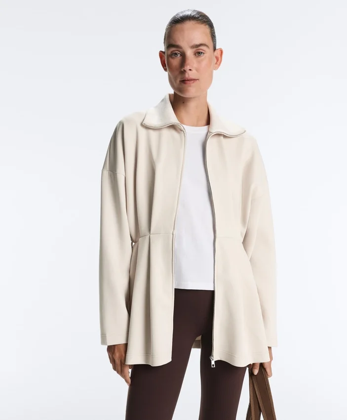 Long Cotton Piqué Belted Jacket Long Cotton Piqué Belted Jacket