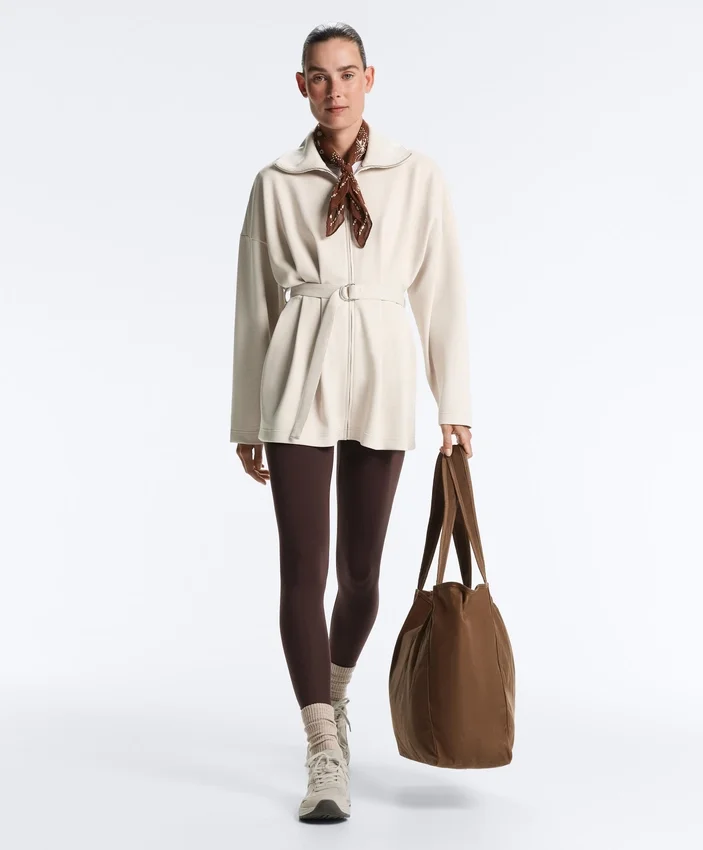 Long Cotton Piqué Belted Jacket Long Cotton Piqué Belted Jacket