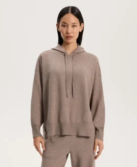 Long Knit Hooded Jumper