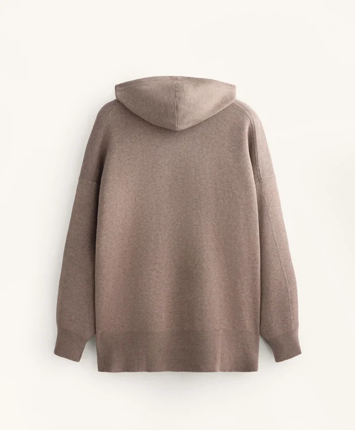 Long Knit Hooded Jumper Long Knit Hooded Jumper