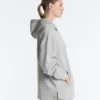 Long Melange Piqué Hooded Jacket Long Melange Piqué Hooded Jacket