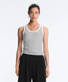 Long Modal Rib Stripe Tank Top