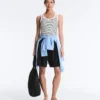 Long Modal Rib Stripe Tank Top Long Modal Rib Stripe Tank Top