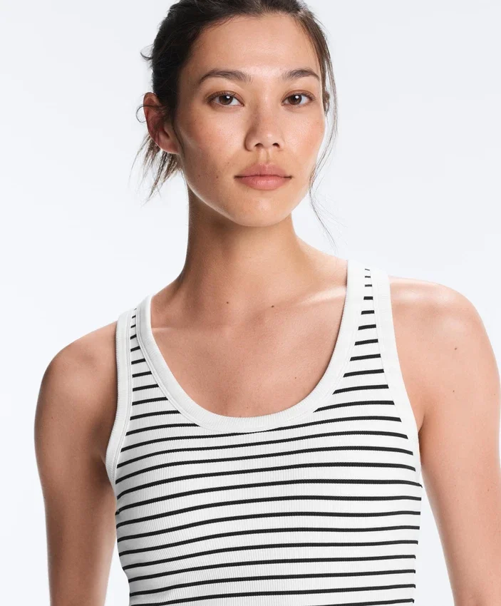 Long Modal Rib Stripe Tank Top Long Modal Rib Stripe Tank Top