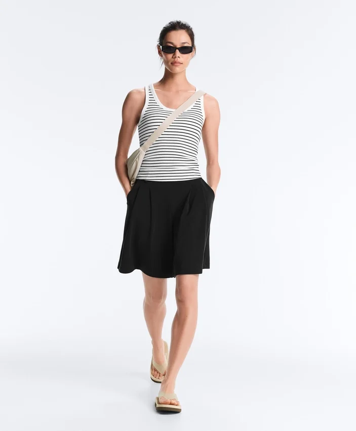 Long Modal Rib Stripe Tank Top Long Modal Rib Stripe Tank Top