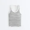 Long Modal Rib Stripe Tank Top Long Modal Rib Stripe Tank Top