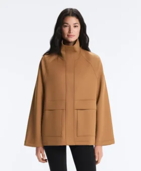 Long Neoprene-Effect Jacket