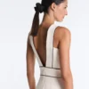 Long Piping Piqué Jumpsuit with Cotton Long Piping Piqué Jumpsuit with Cotton